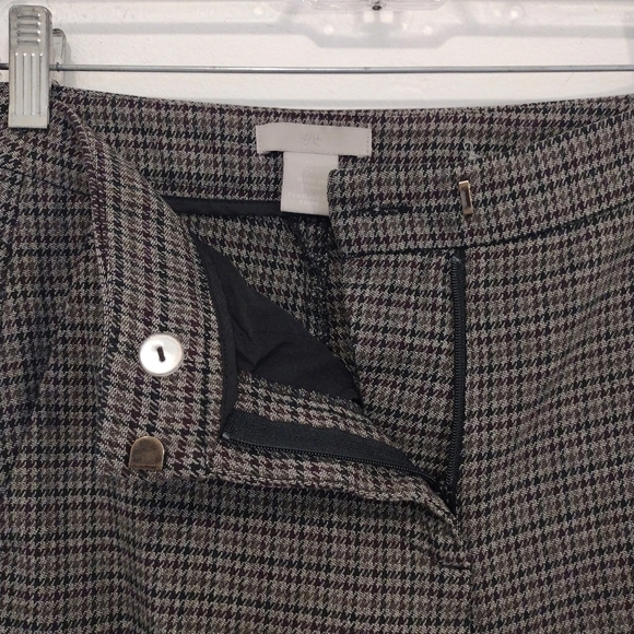H&M - Houndstooth Ankle Burgundy Pants - Picture 5 of 12